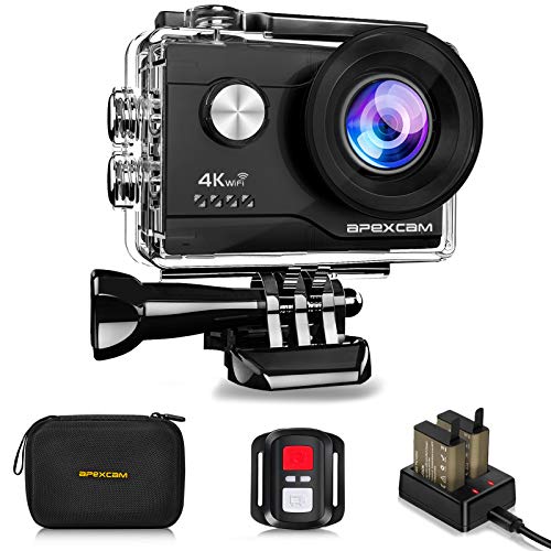4K Action Camera 16MP Underwater Waterproof Camera 40M 170°Wide-Angle WiFi Sports Camera with 2.4G Remote Control 2 Batteries 2.0'' LCD Ultra HD Camera with Mounting Accessories Kit by Apexcam