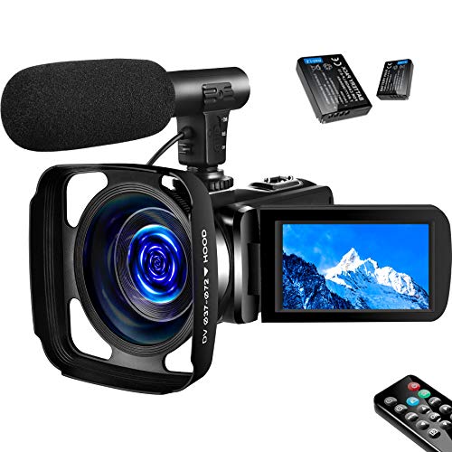 SAULEOO 4K Video Camera Camcorder Digital YouTube Vlogging Camera Recorder UHD 30MP 3 Inch Touch Screen 18X Camcorder with Microphone,2 Batteries