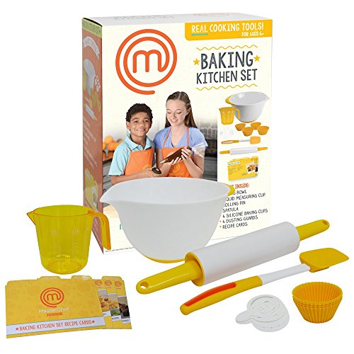 MasterChef Junior Baking Kitchen Set - 7 Pc. Kit Includes Real Cooking Tools for Kids and Recipes