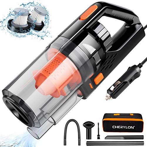 Car Vacuum, CHERYLON Portable Car Vacuum Cleaner High Power 150W/7500Pa for Car Interior Cleaning with Wet or Dry for Men/Women, 14.7 Ft Corded
