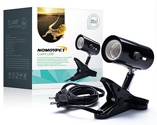 NOMOYPET Clamp Lamp Fixture for Reptiles. Adjustable Habitat Lighting & Heat Lamps Holder Stand