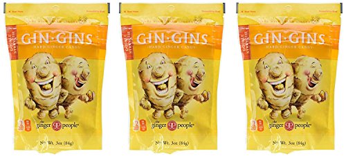 Ginger People Gin-Gins Natural Hard Candy Double Strength 3 Ounce Bags - (Pack of 3)