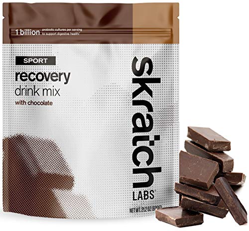 SKRATCH LABS Sport Recovery Drink Mix with Chocolate, (21.2 oz, 12 servings) with Complete Milk Protein of Casein and Whey and Probiotics, Gluten Free, Kosher, Natural, Vegetarian