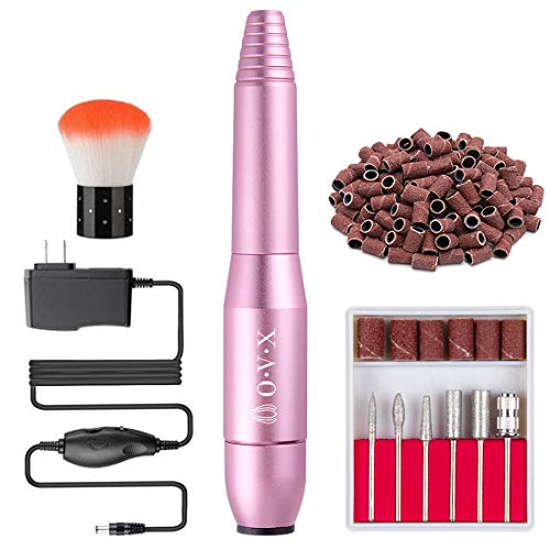 Portable Electric Nail Drill Machine Professional 20000 RPM Manicure Pedicure Nail File Drill Kit Set with Sanding Bands for Acrylic Gel Nails(Pink)