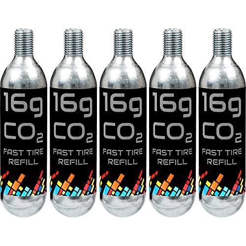 Gorilla Force | CO2 Cartridges 16g Threaded | 16 Gram C02 Cartridge for Bike Tire Inflator | Refill Cylinder Fits Bike CO2 Pump | 5 Pack