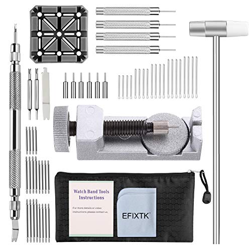 Watch Band Strap Link Pins Remover Repair Tool,24 in 1 Kit with 6 extra tips Replacement,20PCS Cotter Pin,Spring Bar Tool Set,1PCS Head Hammer
