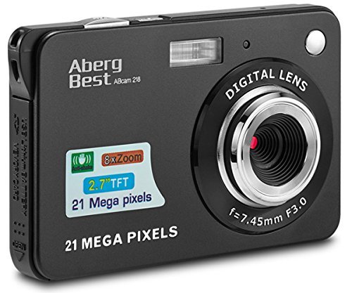 AbergBest 21 Mega Pixels 2.7' LCD Rechargeable HD Digital Camera,Video camera Digital Students cameras,Indoor Outdoor for Adult/Seniors/Kids (Black)