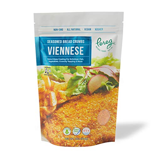 Pereg Bread Crumbs Viennese (12 Oz) - Crispy Crunchy Breadcrumbs for Coating & Stuffing - Coat Schnitzel, Vegetables, Fish, Meatballs - Kosher Certified - Resealable Packaging