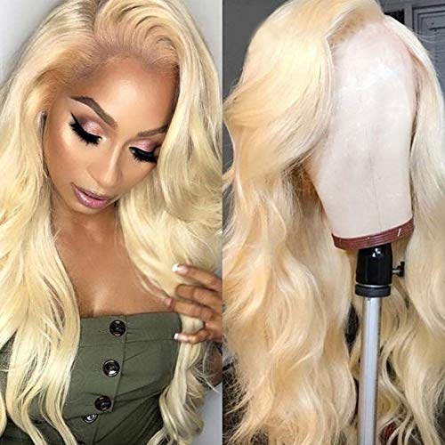 ITODAY 613 Blonde Body Wave Lace Front Wigs 13x4 Brazilian Human Hair Wigs for Women 613 Blonde Lace Frontal Wigs Pre Plucked With Baby Hair 150% Density (18 Inch, 613 Blonde Color)