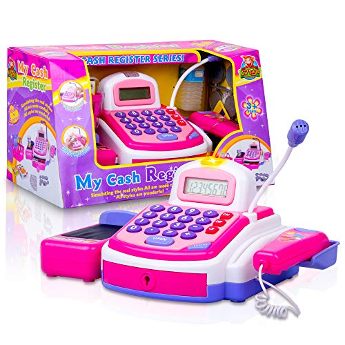 CifToys Cashier Toy Cash Register Playset | Pretend Play Set for Kids | Colorful Children’s Supermarket Checkout Toy with Microphone & Sounds | Ideal Gift for Toddlers & Pre-Schoolers