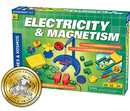 Thames & Kosmos Electricity & Magnetism Science Kit | 62 Safe Experiments Investigating Magnetic Fields & Forces for Ages 8+ | Assemble Electric Circuits with Easy Snap-Together Blocks