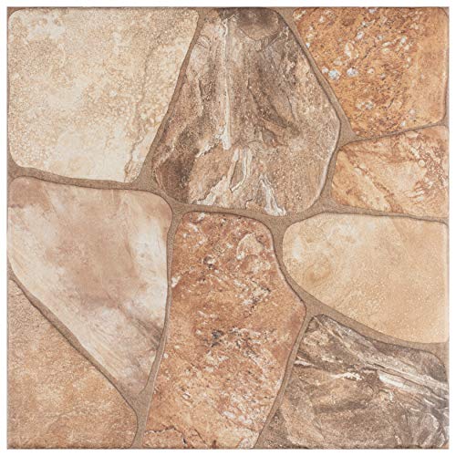 SomerTile, Beige FAZ18LYB Leon Ceramic Floor and Wall Tile, 17.75' x 17.75'