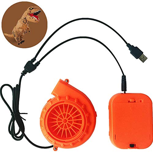 Mini Blower Fan for Dinosaur Costume or Doll Mascot Head or Other Inflatable Game Clothing Suits, Orange