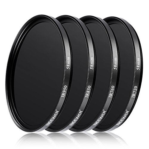 Neewer 4 Pieces 58MM Infrared X-Ray IR Filter Set: IR720, IR760, IR850, IR950 with Filter Carrying Pouch for CANON EOS 700D 650D 600D 550D 500D 450D 400D 350D 300D 1100D 1000D 100D 60D DSLR Cameras