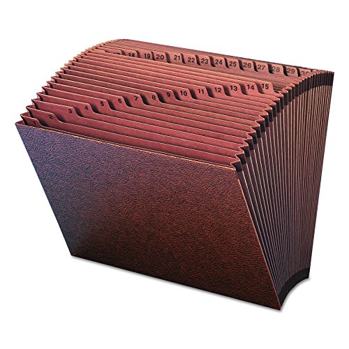 Smead TUFF Expanding File, 31 Pockets, Daily (1-31), Letter Size, Redrope (70467),LEATHER-LIKE