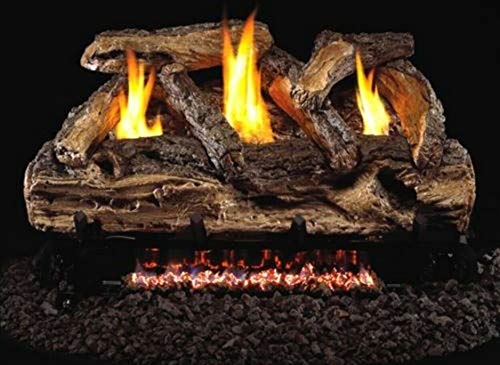 Peterson Real Fyre 24-inch Split Oak Log Set With Vent-free Natural Gas Ansi Certified G9 Burner - Manual Safety Pilot