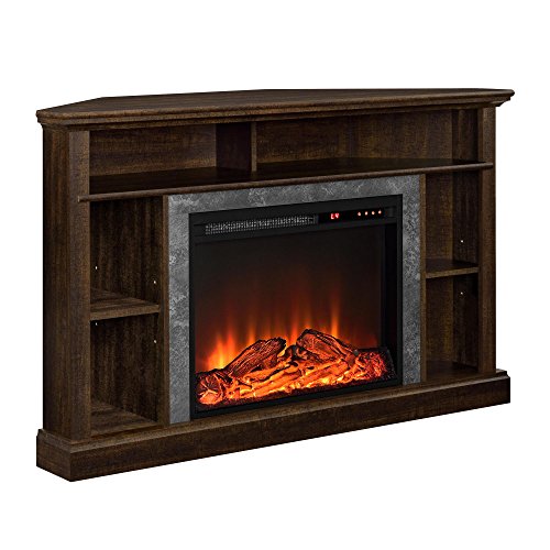 Ameriwood Home Overland Electric Corner Fireplace for TVs up to 50' Wide, Espresso