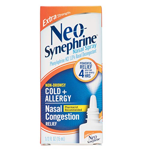 Neo-Synephrine Nasal Spray for Cold & Sinus Relief, Extra Strength, Powerful Relief, Pharmacist Recommended, 0.5 Fl Oz