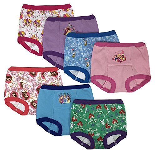 Disney Toddler Girls Multipacks, Princess 7pk Potty Training Pants, 3T