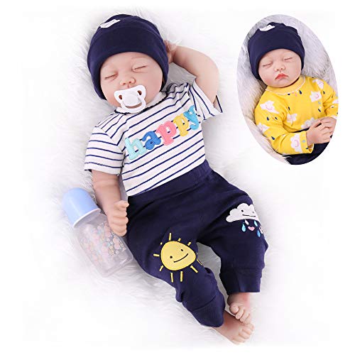 CHAREX Sleeping Reborn Baby Dolls, 22 Inch Realistic Baby Dolls with Soft Weighted Body Lifelike Baby Reborn Dolls Toy Gifts for Age 3+