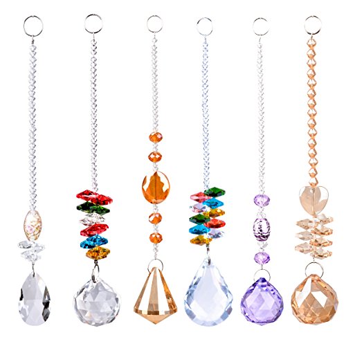 LONGSHENG - SINCE 2001 - Chandelier Suncatchers Prisms Octogon Chakra Crystal Balls Hanging Pendant Ornament with Gift Box for Home,Office,Garden Decoration