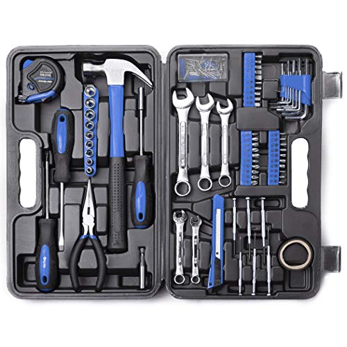 CARTMAN 148-Piece Tool Set - General Household Hand Tool Kit with Plastic Toolbox Storage Case, Blue