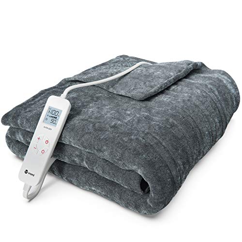 Vremi Electric Blanket - 50 x 60 inches Throw Heated Blanket with 6 Heat and 8 Time Settings - Flannel Fleece Heating Pad with 10 feet Cord, LCD Display Controller, Auto Shut Off, Washable Cover