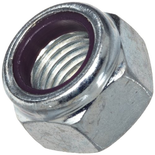 Small Parts-B008A1I3Z0 Steel Machine Screw Hex Nut, Zinc Plated Finish, Grade 2, Self-Locking Nylon Insert, Right Hand Threads, #12-24 Threads, 0.482' Width Across Flats (Pack of 100)