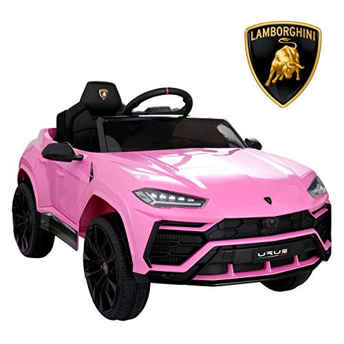 TOBBI Licensed Lamborghini Urus Kids Ride on Car 12V Electric Cars Motorized Vehicles with Remote Control,Four-Wheel Shock Absorbers,Music, Horn, USB, Pink