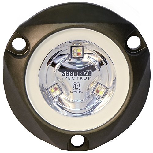 Lumitec 101436 SeaBlazeX Mini Spectrum LED Underwater Boat Light, Surface Mount, RGBW Full-Color Output