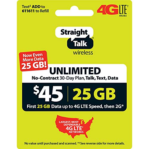 Straight Talk $45 30 Day Service Card (Mail Delivery)
