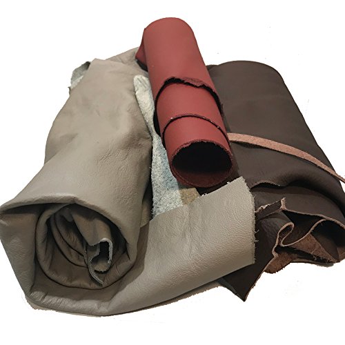 Leather Scraps from Furniture - Soft and Flexible. Various Sizes, Colors and Shapes. 2-7 Pieces per Pack - 2 Lbs