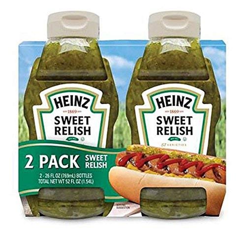 Heinz Sweet Relish Condiments - 26 oz bottles (2 bottles)