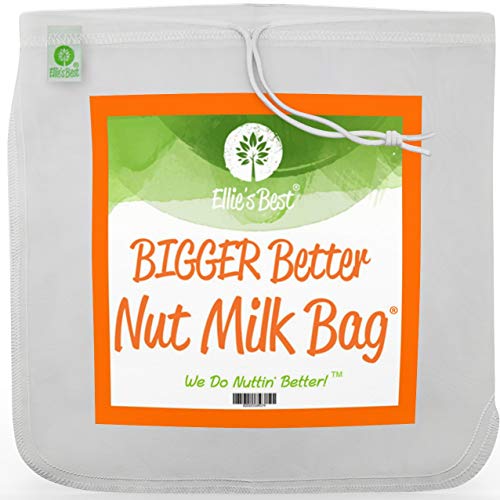 Pro Quality Nut Milk Bag - XL12'X12' Bags - Commercial Grade Reusable All Purpose Food Strainer - Food Grade BPA-Free - Ultra Strong Fine Nylon Mesh - Nutmilk, Juices, Cold Brew - Recipes & Videos… (1)