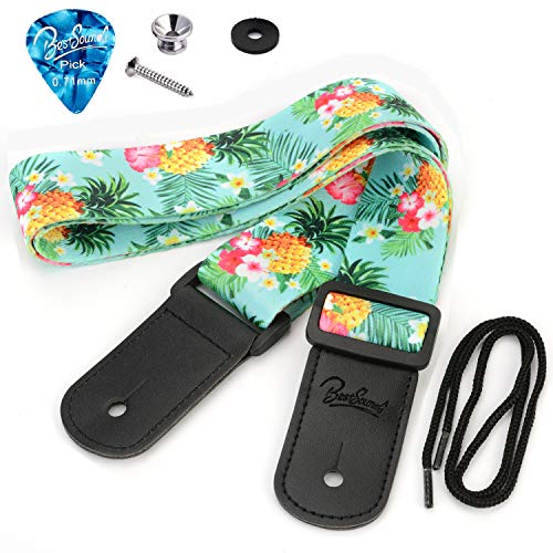 BestSounds Pineapple Ukulele Strap & Hawaiian Style Shoulder Strap Suitable for Soprano Concert Tenor Baritone String Instruments (Pineapple)