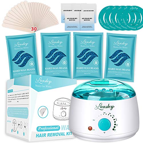 ILansley Wax Kit for Women Men Coarse Body Hair with Strongest Blue Refill Hard European Wax, At Home Waxing Kit for Underarms, Legs, Back and Chest Stripless Cera Para Depilar