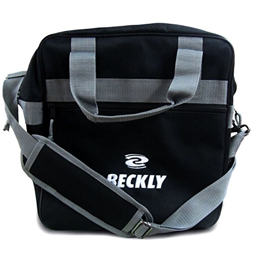 Beckly Super Bowling Tote -Bowling Bag- Fits Your Bowling Ball and Bowling Shoes- Single Bowling Ball Tote- Front Zippered Pocket and inside Shoe Sleeves-Carry and Shoulder Straps-For your Home Bowling Alley or At the Professional Arena- Perfect Bowling equipment- Great Holiday gift For bowling pro or rookie- Made from the Highest Quality Material and Superior craftsmanship- Superior quality bowling ball sports bag- Backed by the Famous Beckly money Back Guarantee!, Black