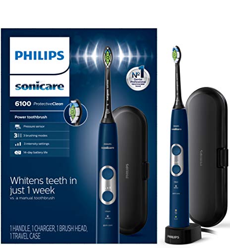 Philips Sonicare HX6871/49 ProtectiveClean 6100 Rechargeable Electric Toothbrush, Navy