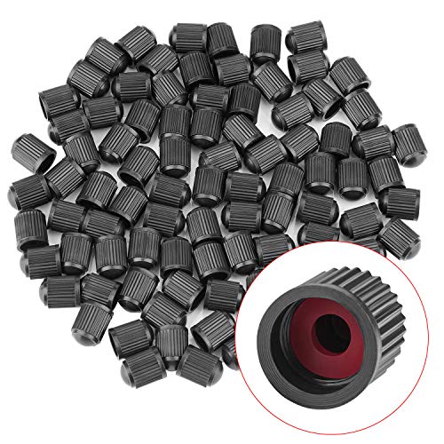 Awpeye Tire Valve Stem Caps (150 Pack) Black with Sealing Ring, General for Car, Motorcycles, Bicycles and Trolleys