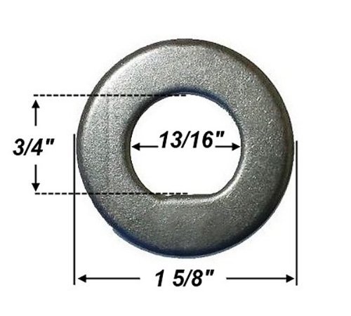 UFP By DexterTrailer Spindle Washer, 3/4' ID Flat'D' Shape #32402, 290-0233390