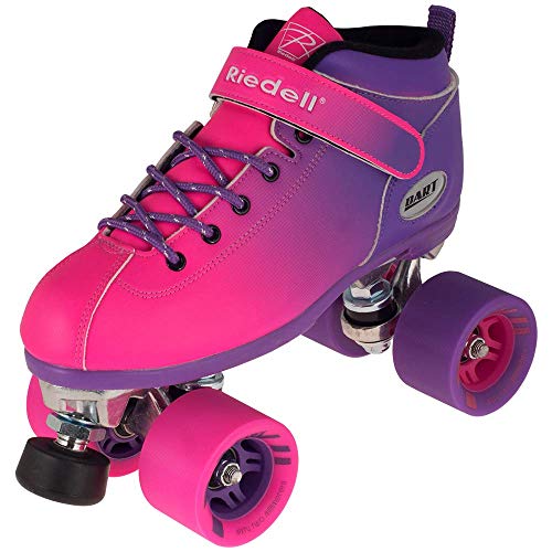 Riedell Skates - Dart Ombré - Quad Roller Speed Skate | Purple & Pink | Size 5