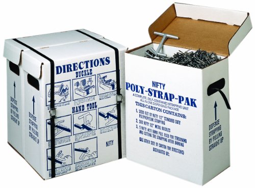Nifty Products SPSPKIT 252 Piece Polypropylene Portable Strapping Kit, 3000' Length x 1/2' Width Coil, Black