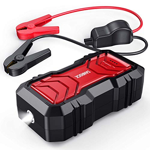SANROCK Portable Car Battery Jump Starter 2500A 22800mAh (up to 8.0L Gas or 8.0L Diesel) with USB Qick Charge, in&Out Type-C, 12V Auto Portable Power Pack Battery Booster Built-in LED Light