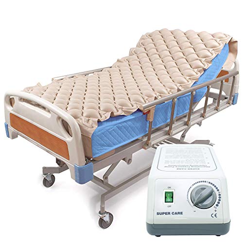 Alternating Pressure Mattress Pad & Electric Pump System, Medical Mattress for Bedsore Prevention and Pressure Ulcer Relief | Ultra Quiet Pump and Pad Topper | Fits Standard Hospital Bed