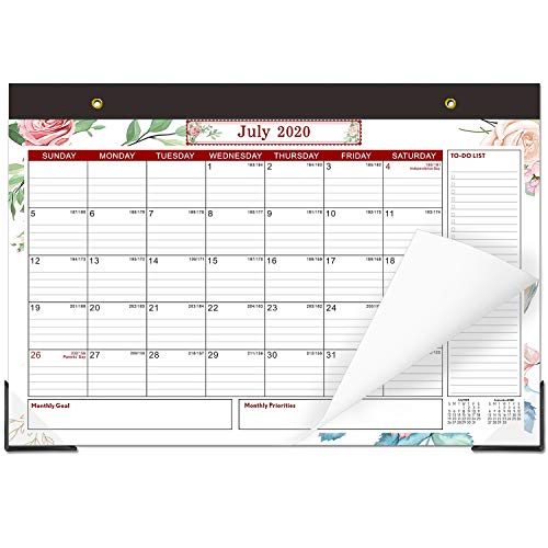 Desk Calendar 2020-2021 18 Month Desk pad calendars 17' x 12'