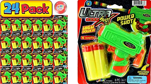 JA-RU Ultra Foam Dart Toy Gun (24 Packs) Super Mega Powerful Shotgun Blaster Shot Handgun Party Favor Pinata Fillers. Plus 1 Ball | Item #5483-24p