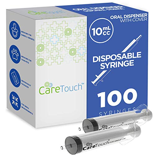 10ml Oral Dispenser with Cover- 100 Syringes by Care Touch (No Needle)