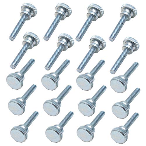 ZXHAO M4x20/0.16x0.79 inch Zincification Flat Knurled Head Fully Threaded Thumb Screws Bolts Fastener 20pcs