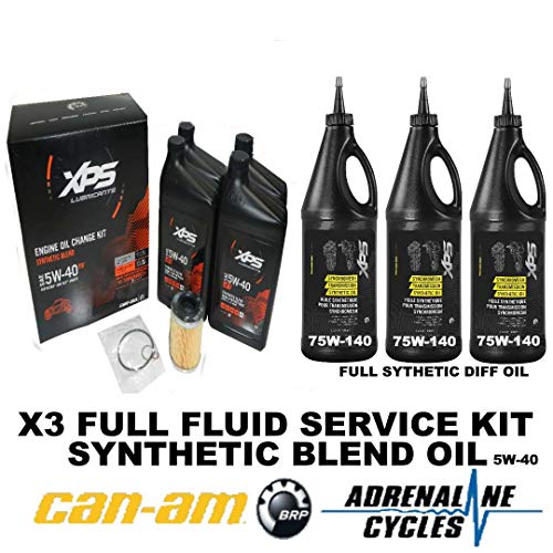 Can Am Maverick X3 Smartlok 5w40 synthetic blend oil change kit w/gear oil #AC-X3-SSSL