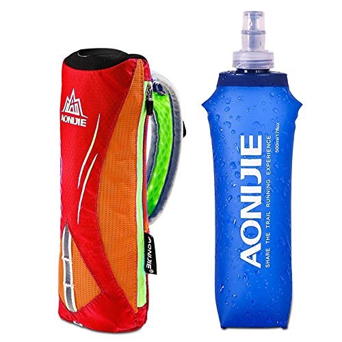 AONIJIE Lovtour Quick Shot Handheld Hydration Pack with 500ml BPA Free TPU Water Soft Flask (Orange)
